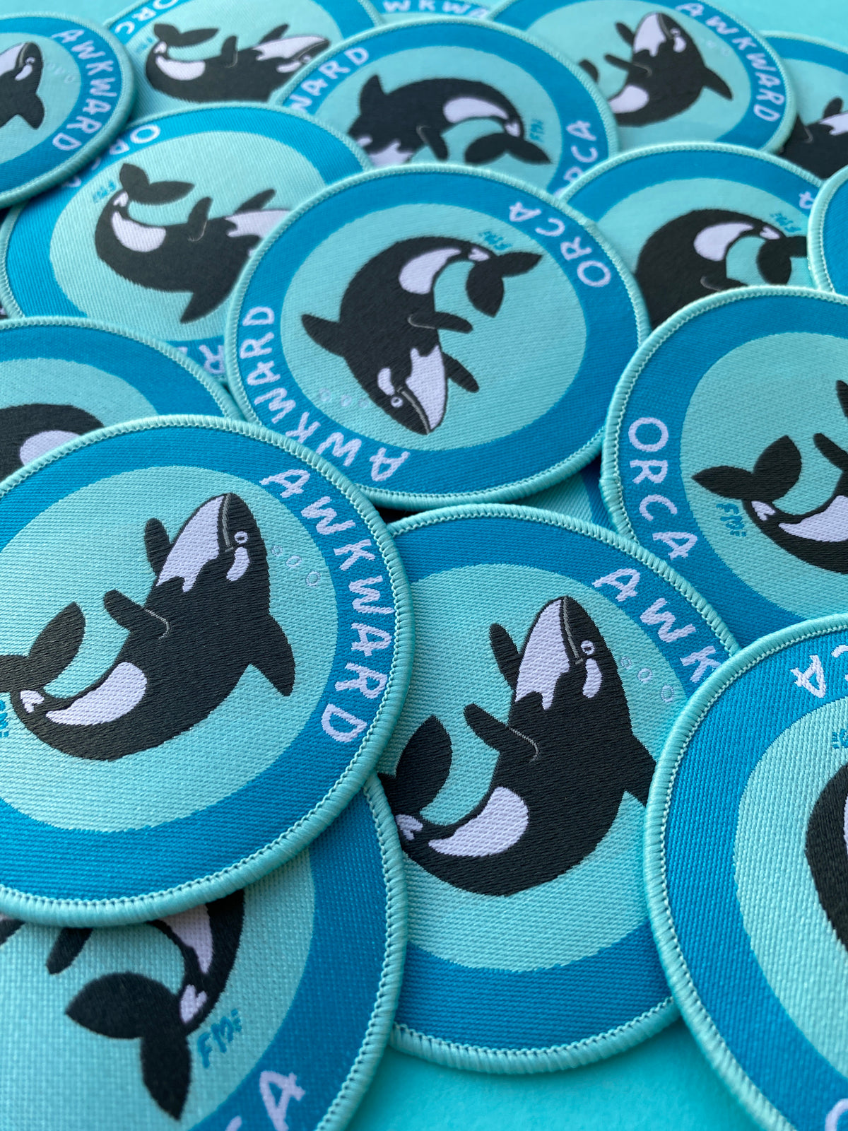 Awkward Orca Woven Patch