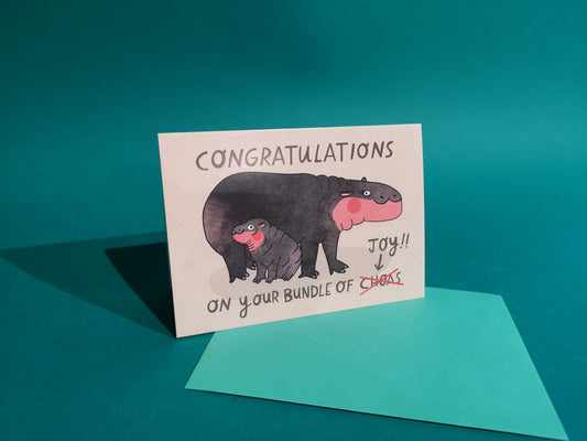 Pygmy Hippo Congratulations Greeting Card