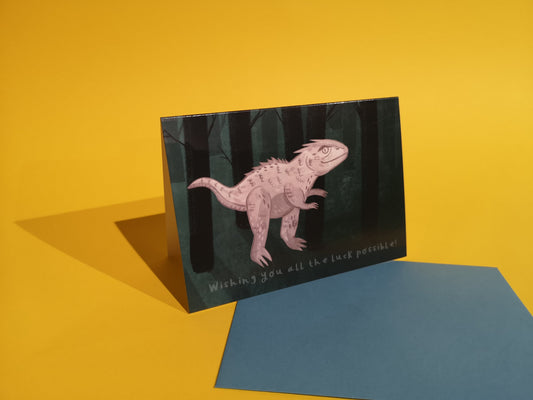 Wishing You All The Luck Possible T-Rex Greeting Card