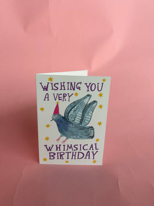 Whimsical Pigeon Birthday Greeting Card