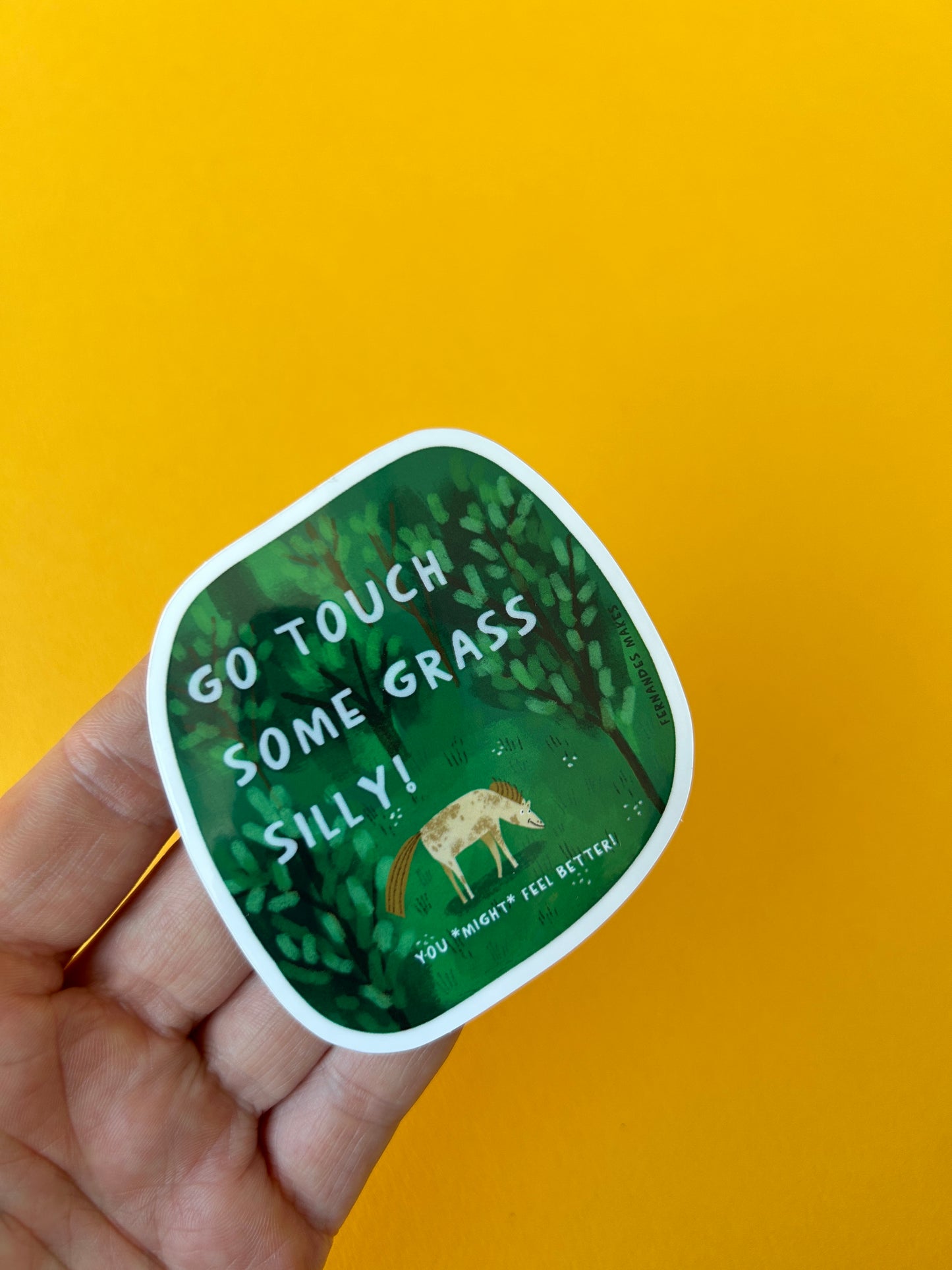 Go Touch Some Grass Silly Sticker