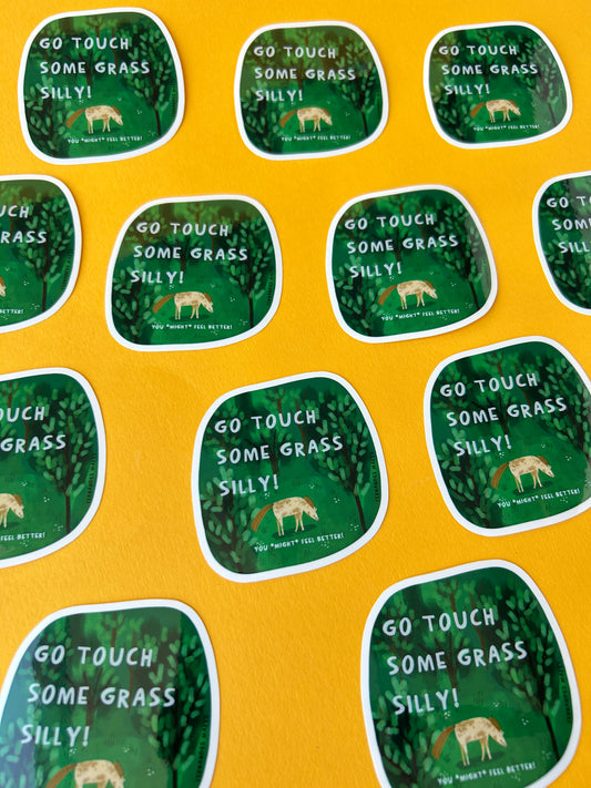 Go Touch Some Grass Silly Sticker
