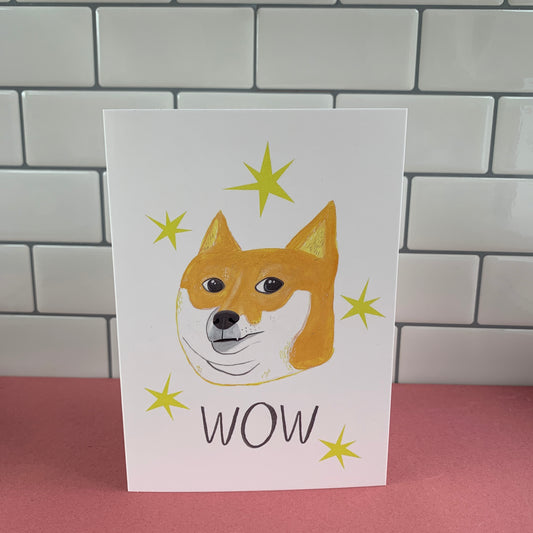 WOW Dog Meme Greeting Card