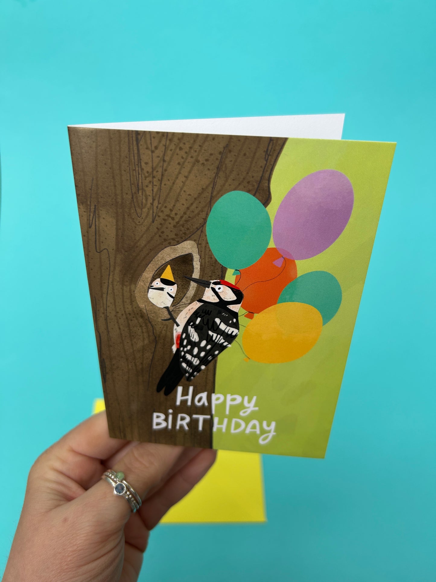 Happy Birthday Woodpecker Greeting Card