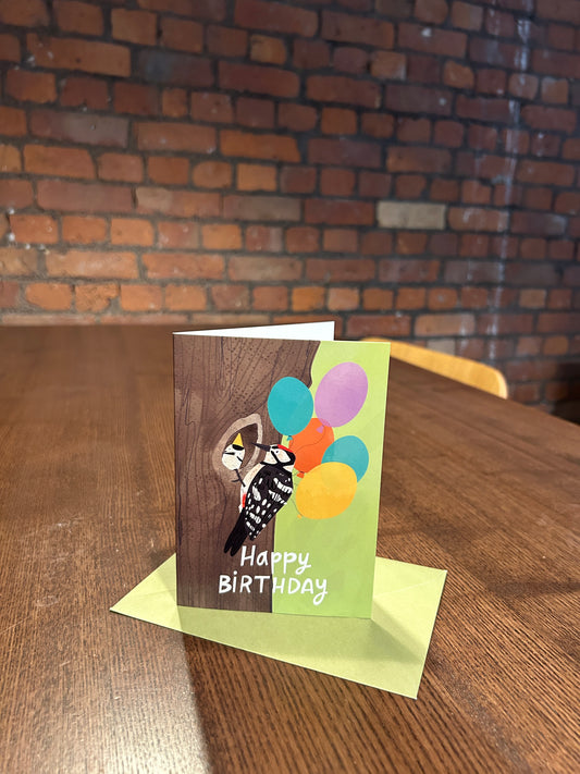 Happy Birthday Woodpecker Greeting Card