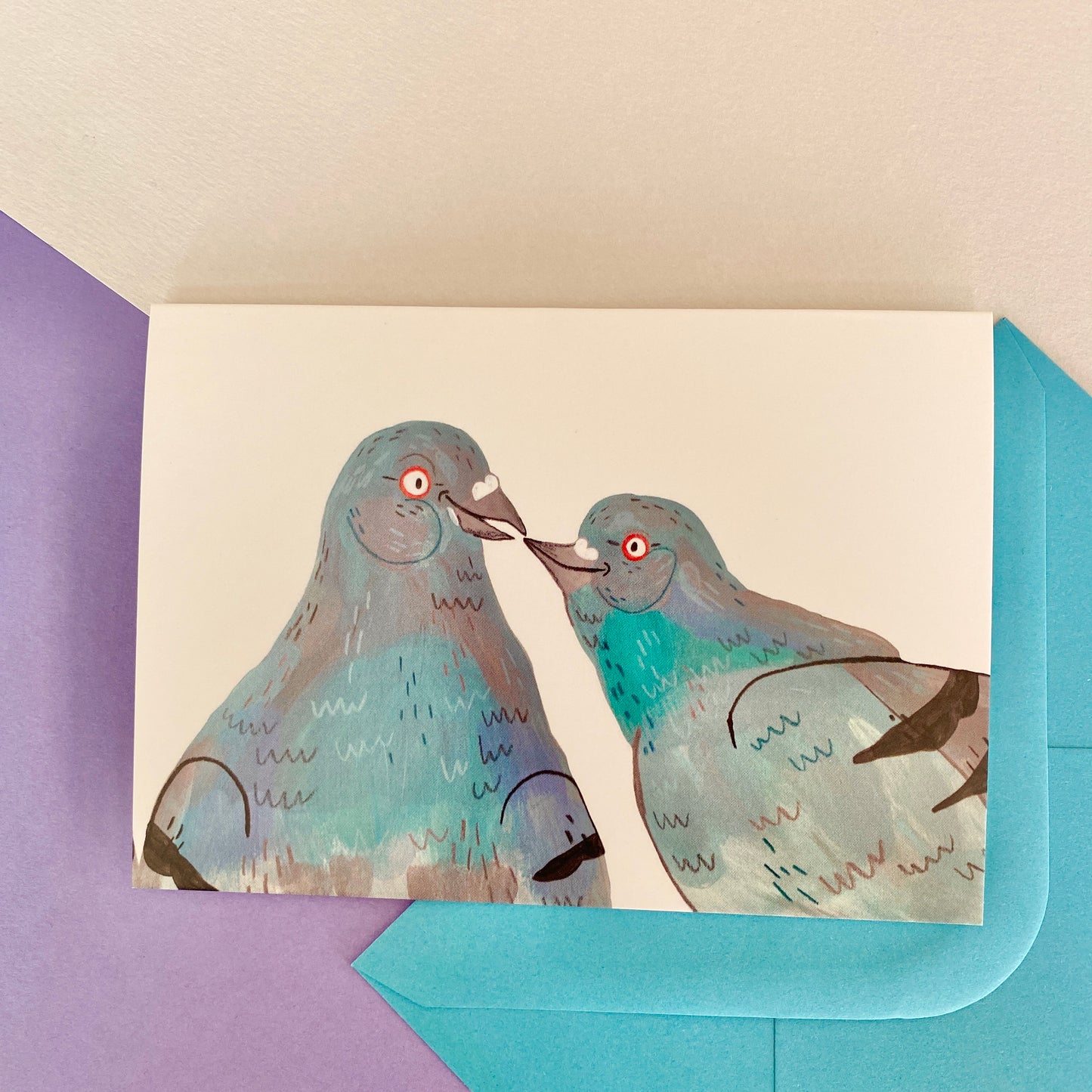 Pigeons In Love Greeting Card
