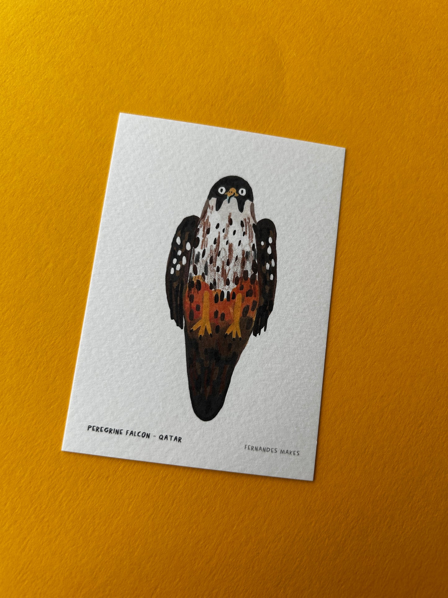 Peregrine Falcon / Qatar / World Birds Mini Print (A7)