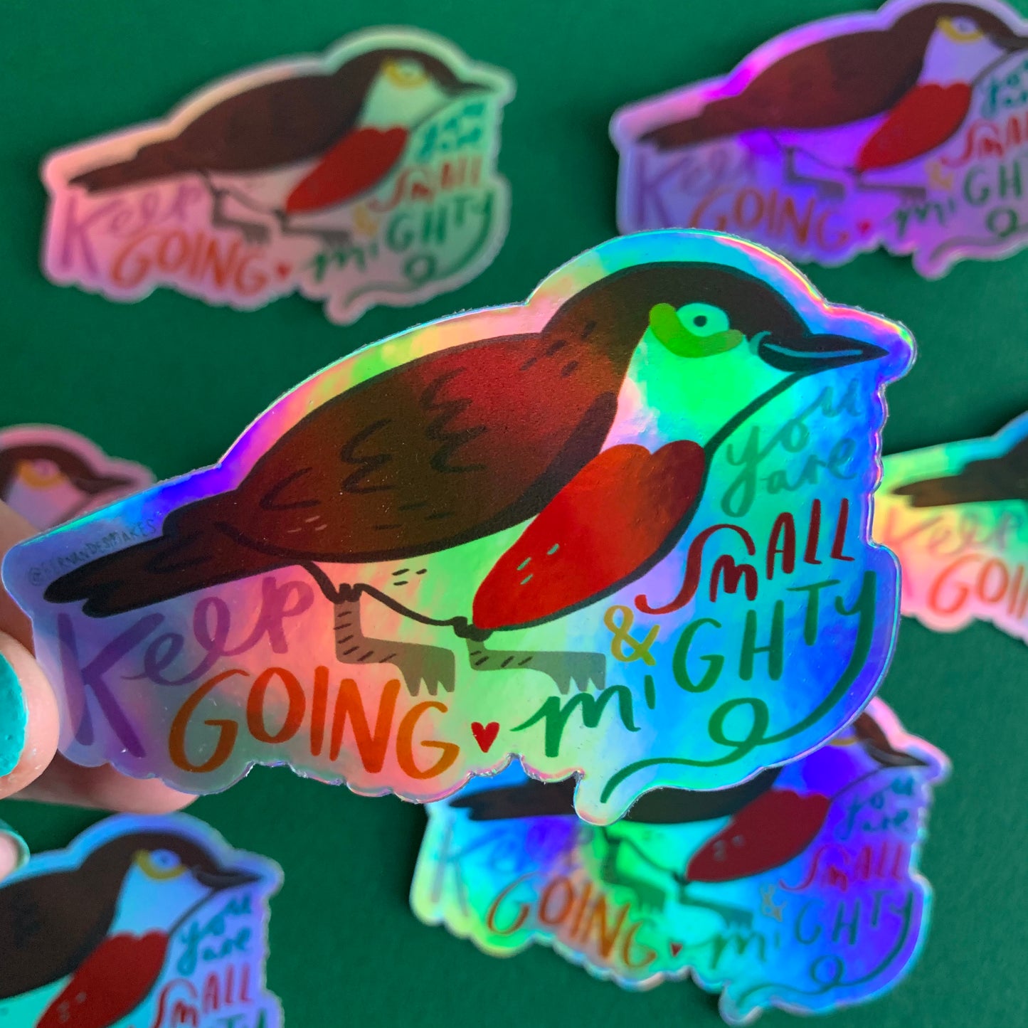 Keep Going Robin Holographic Vinyl Sticker