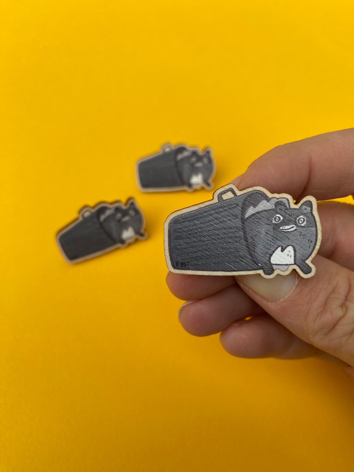 Raccoon Wooden Pin