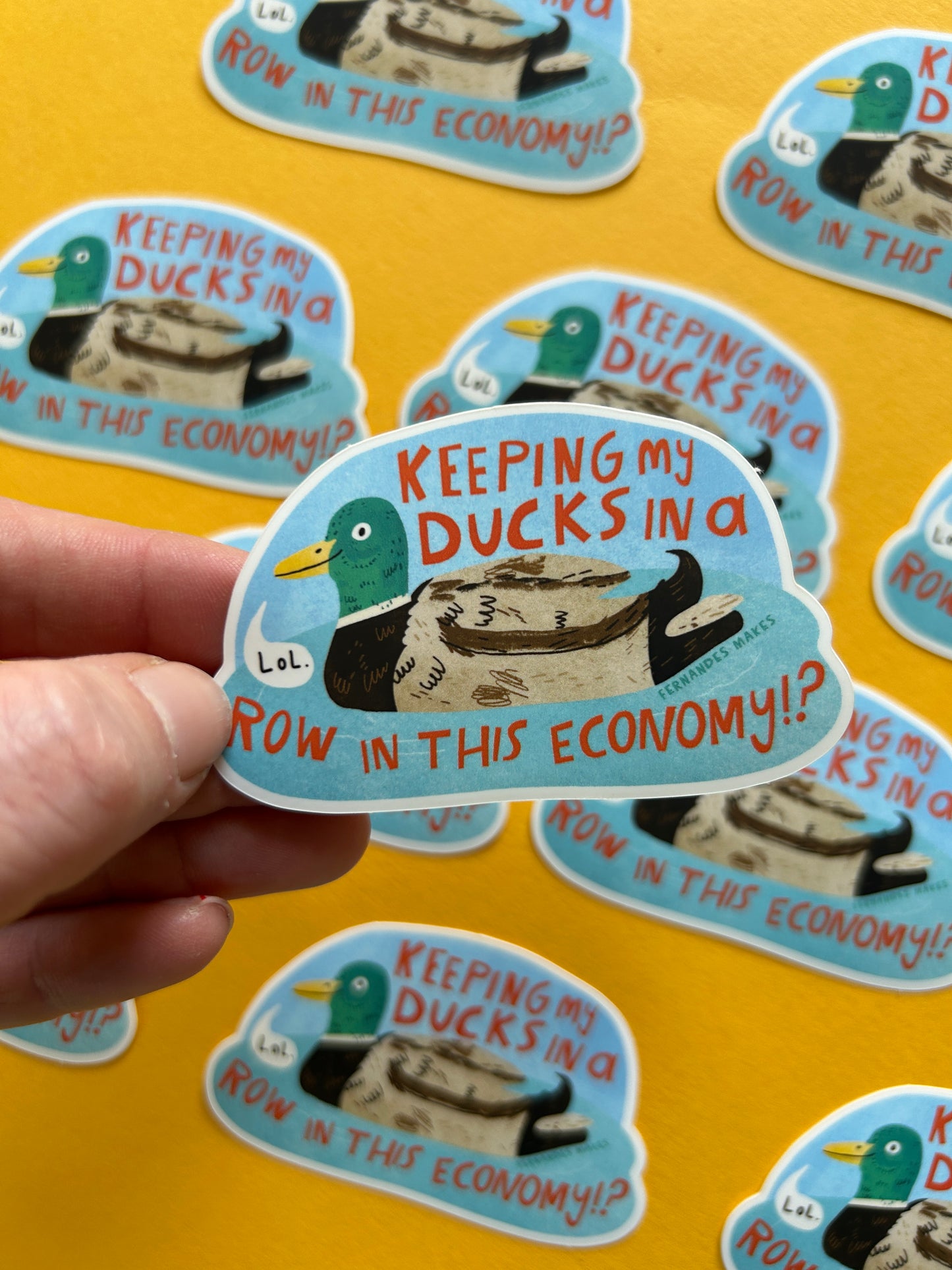 Ducks in a Row Vinyl Sticker
