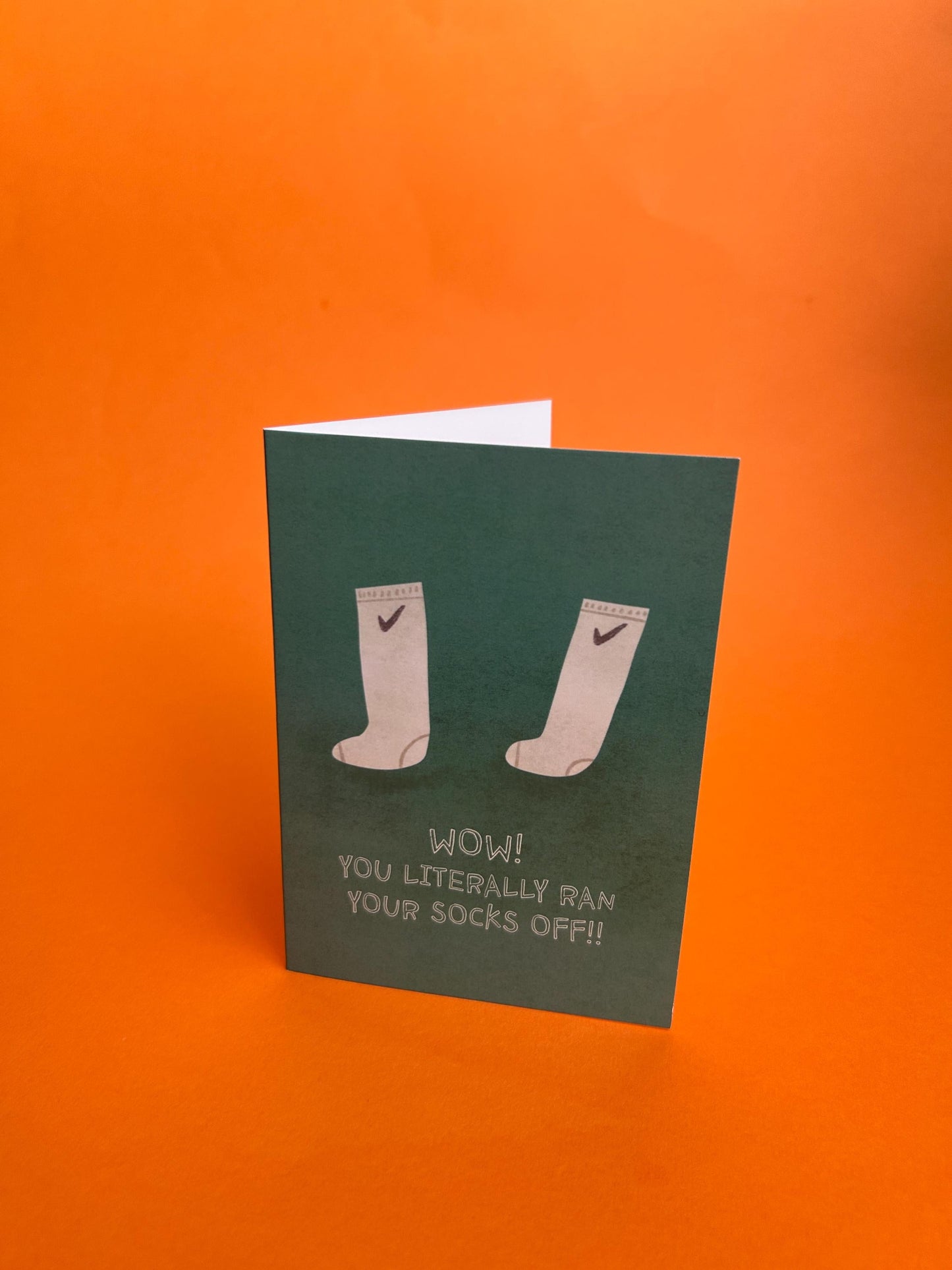 You Literally Ran Your Socks Off Greeting Card