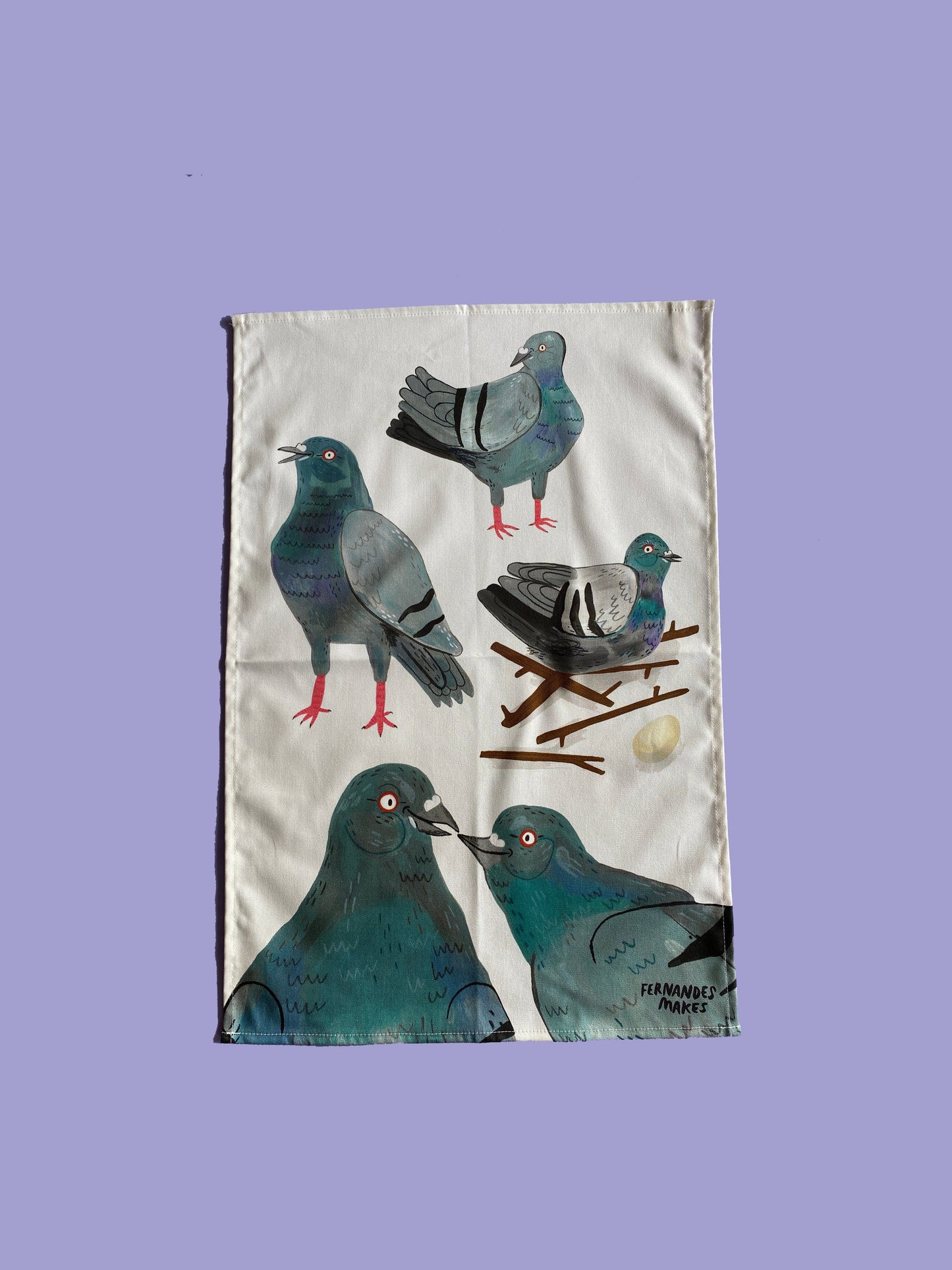 Pigeon Tea Towel