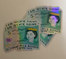 Holographic shiny Fiver money Vinyl sticker - Laptop Decal, Lunchbox Sticker, Phone decal, Illustration, iPad Sticker, tiger king - Fernandes Makes