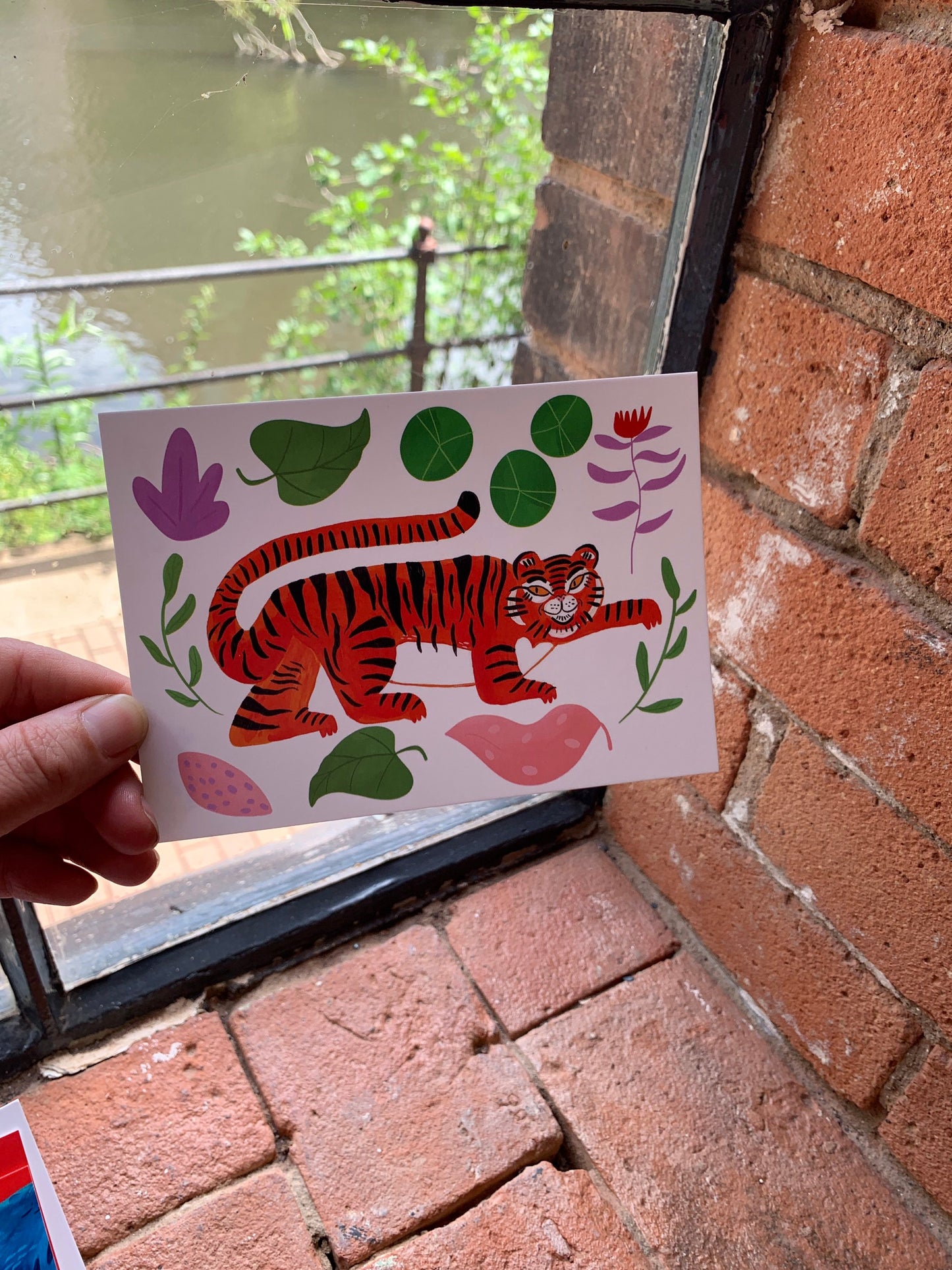 Creeping Tiger, fun illustration postcard A6 / mini art print - Fernandes Makes