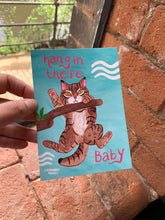 Hang in there Baby, Cat, struggle is real, mildly encouraging postcard A6 - Fernandes Makes