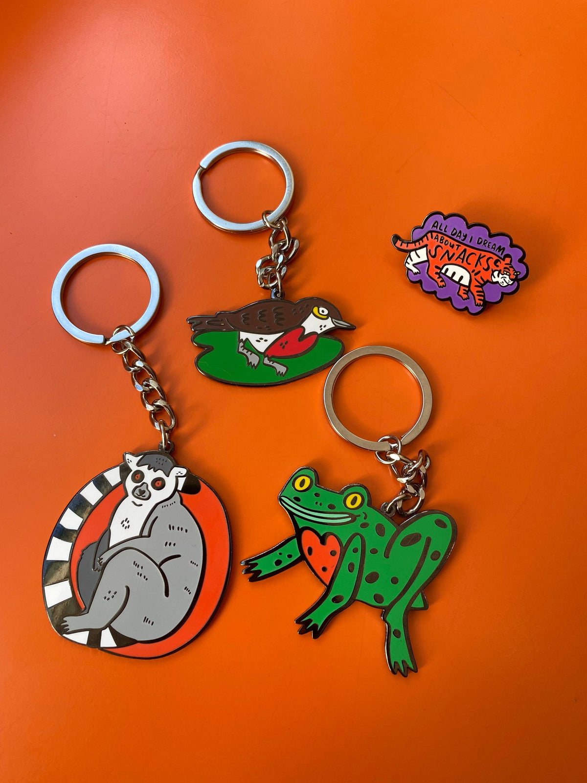 All day I dream about snacks Tiger - illustrated enamel pin / brooch / lapel pin - Fernandes Makes