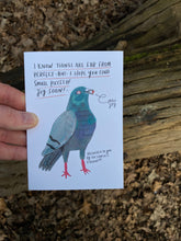 I know things are far from perfect - Pigeon thinking of you card A6 Greeting card -  Bird animal illustration - Fernandes Makes