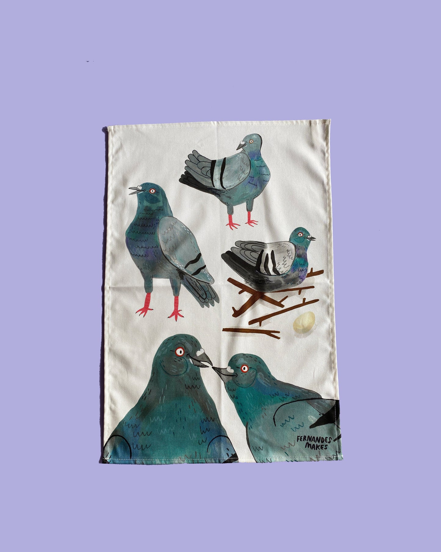 Pigeon Tea Towel
