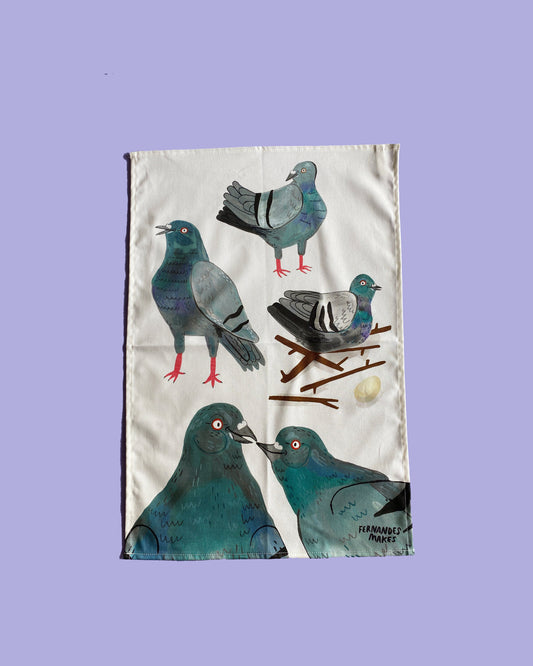 Pigeon Tea Towel
