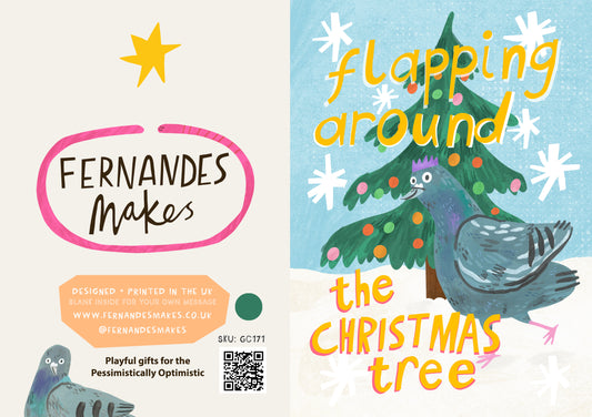 Flapping Around the Christmas Tree greetings card