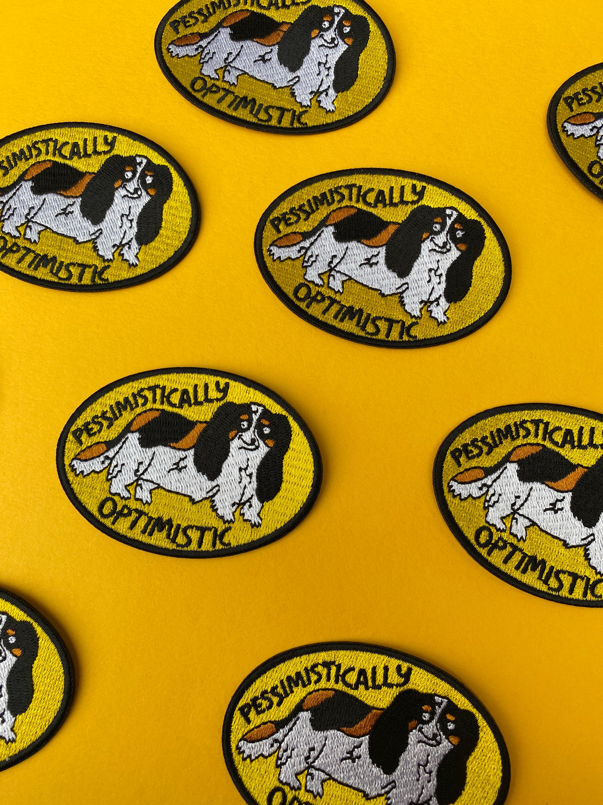 Pessimistically Optimistic Dog Embroidered Patch