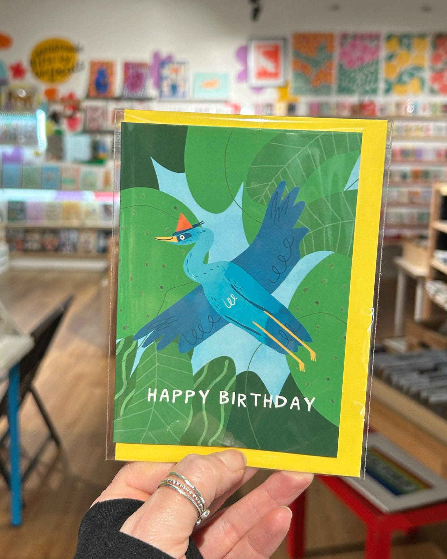 Happy Birthday Heron Greeting Card