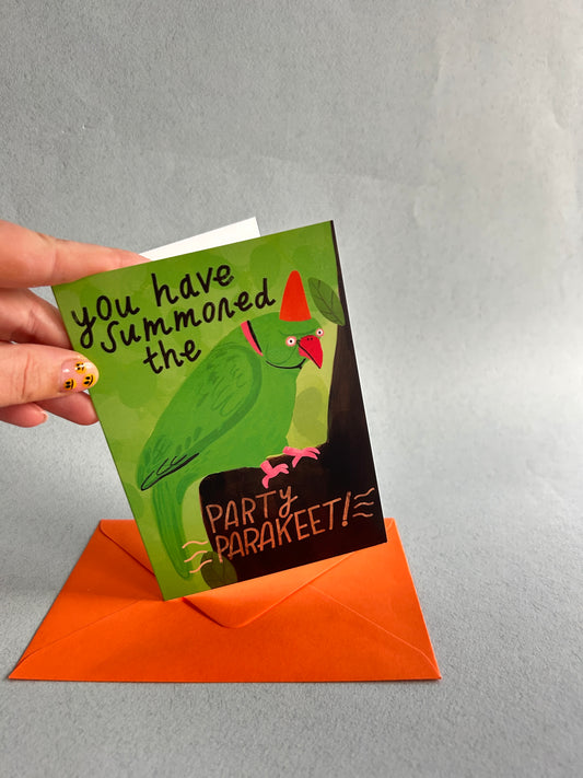 Party Parakeet Greeting Card