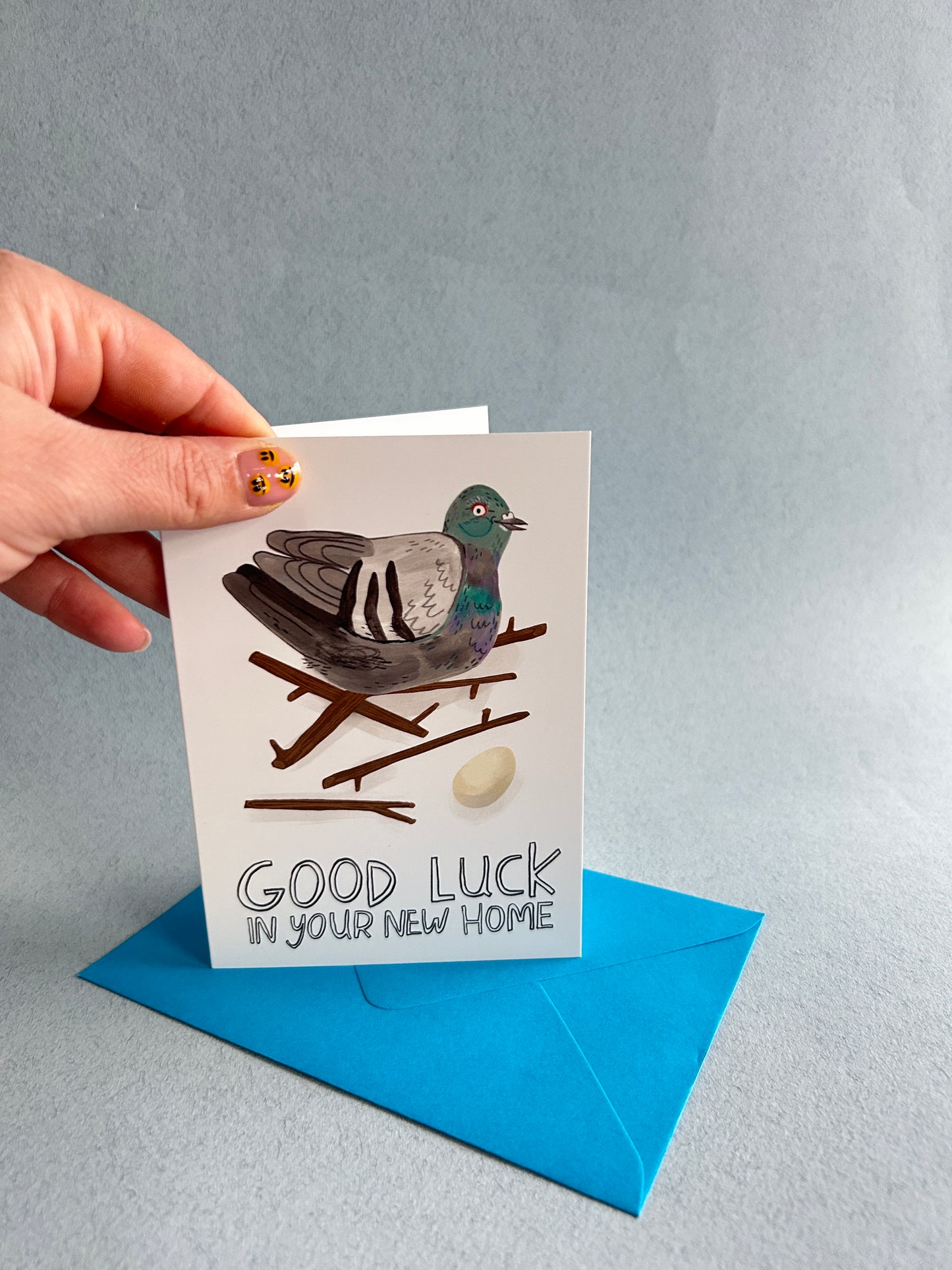 Good luck in your New Home / Pigeon / Greeting Card