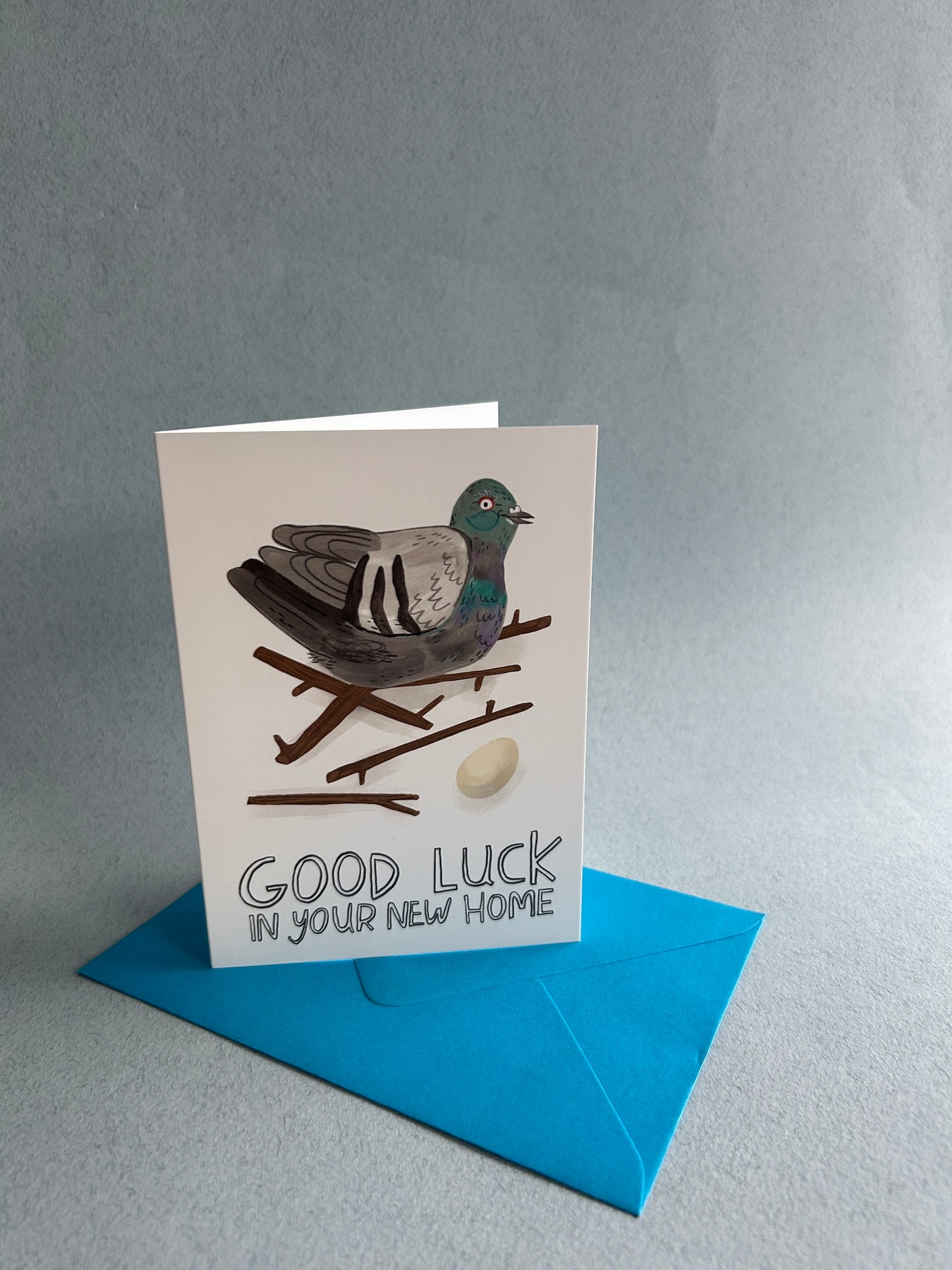 Good luck in your New Home / Pigeon / Greeting Card