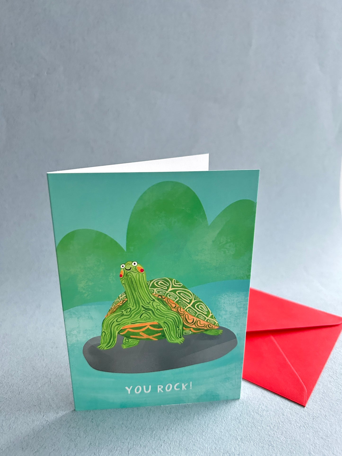 You Rock Turtle Greetings Card