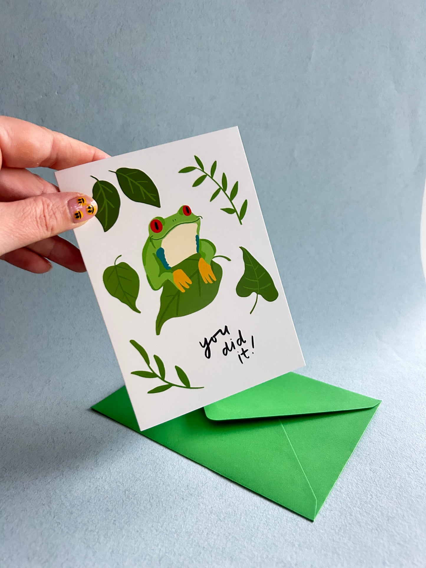 You Did It! Happy Tree Frog Greeting Card