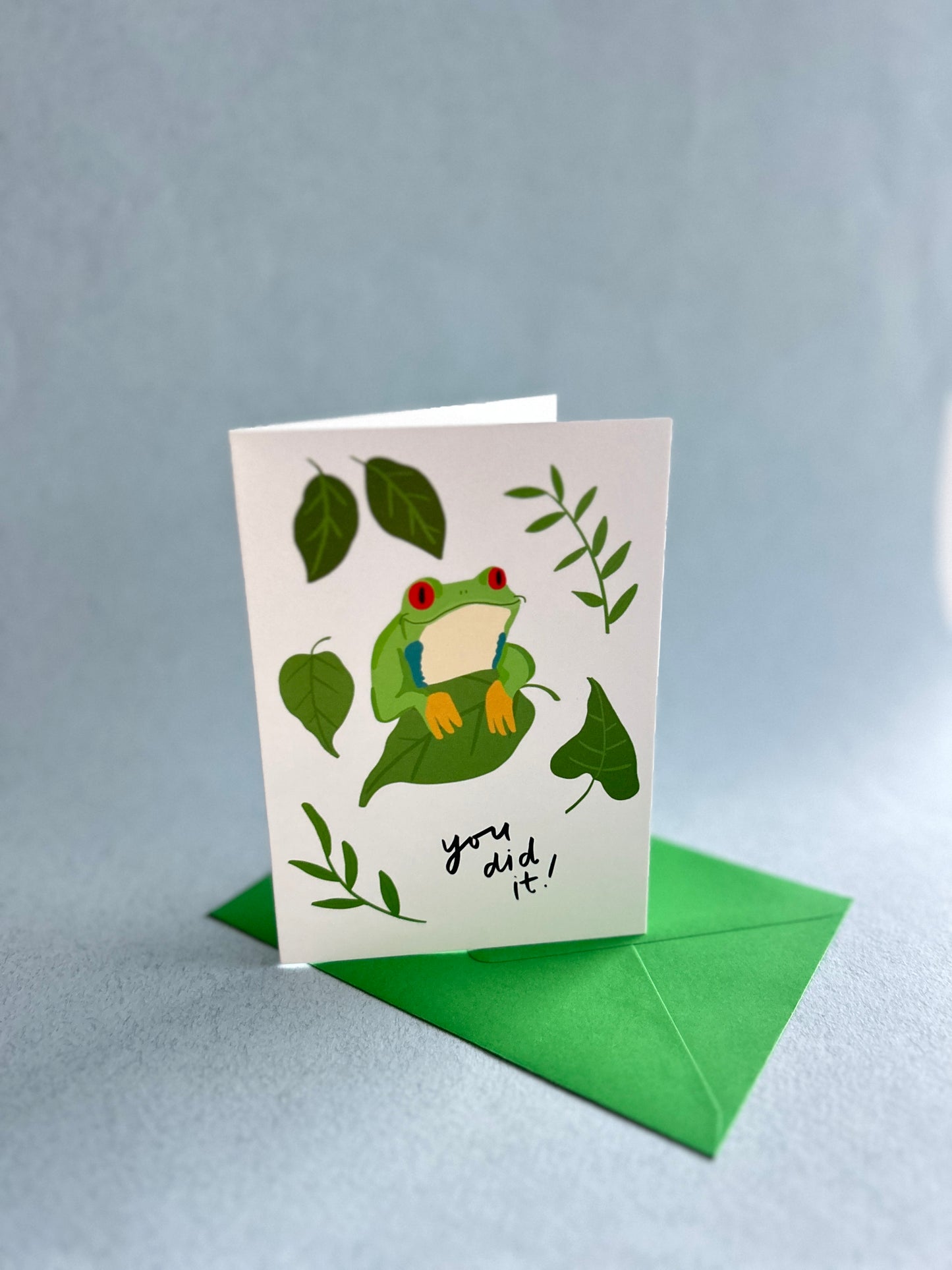 You Did It! Happy Tree Frog Greeting Card
