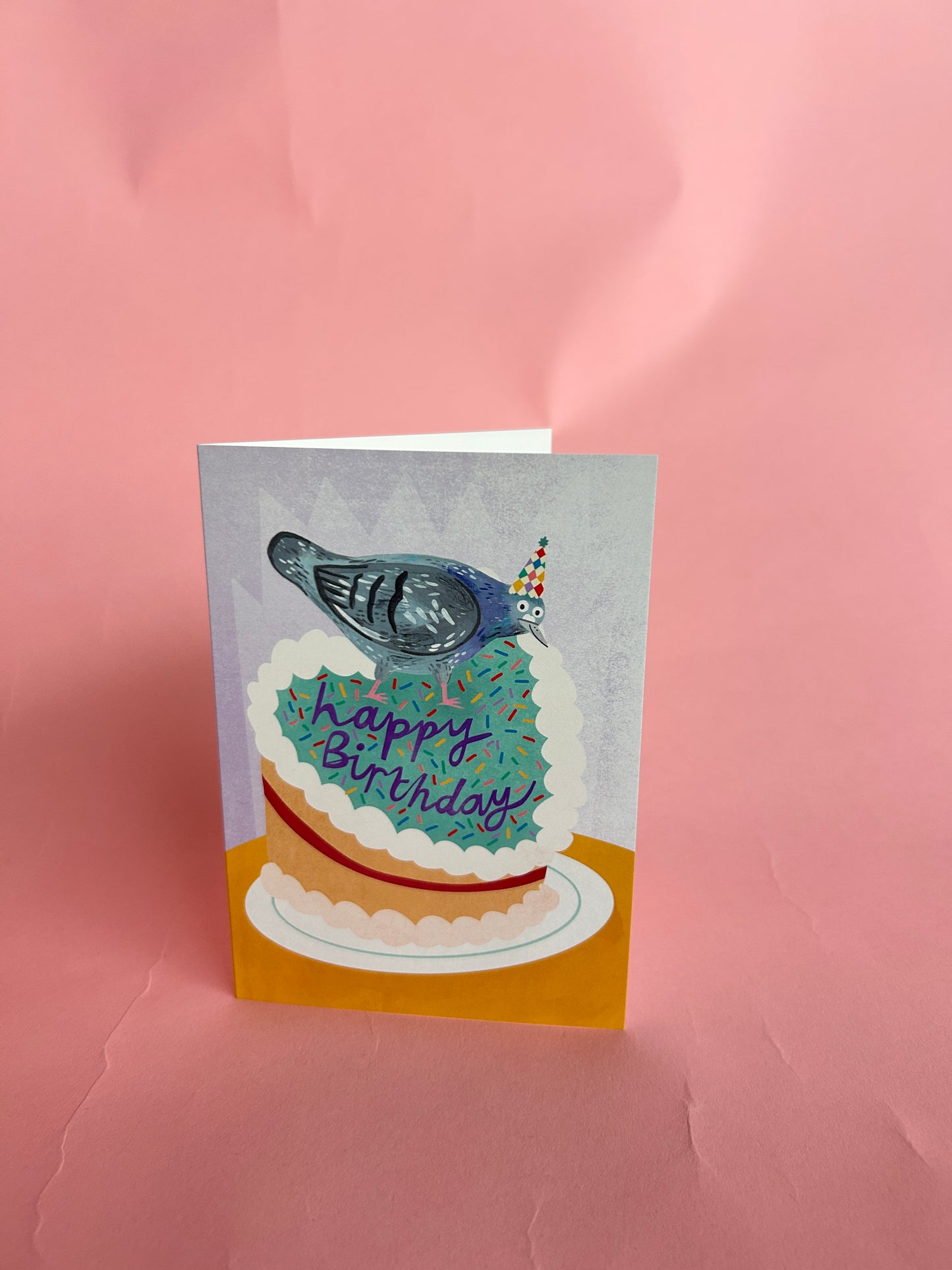 Pigeon Birthday Cake Greeting Card