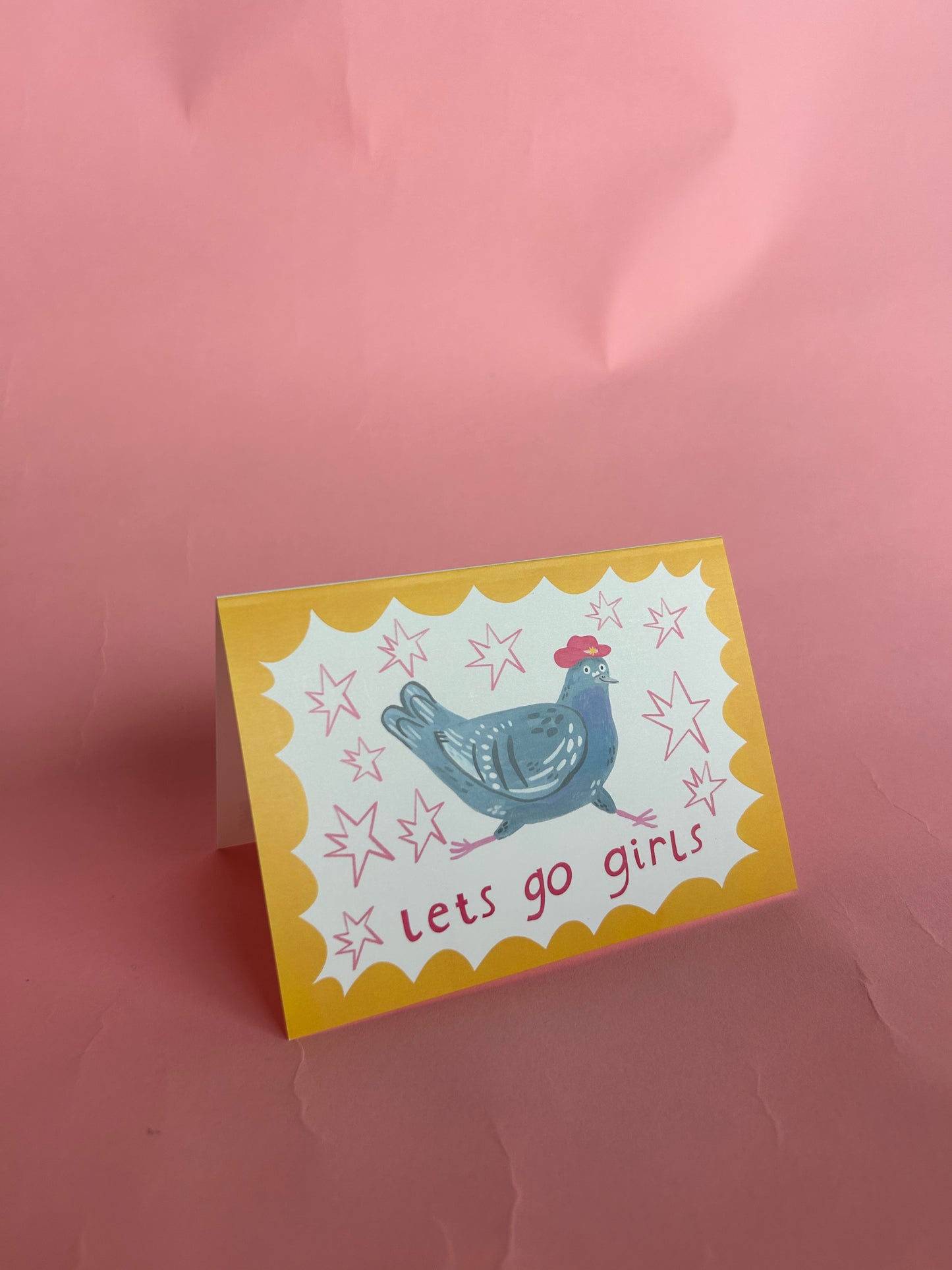 Lets Go Girls / Pigeon Greeting Card
