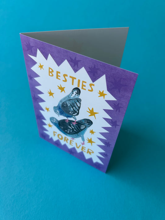 Besties Forever / Pigeon Greeting Card