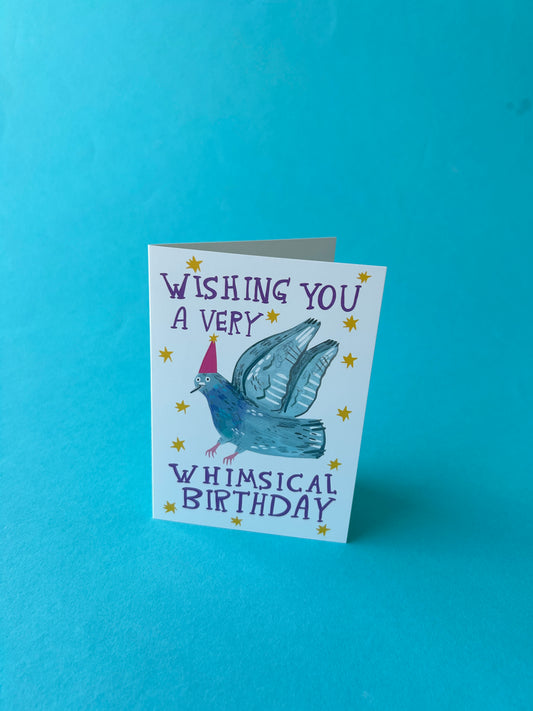 Whimsical Pigeon Birthday Greeting Card