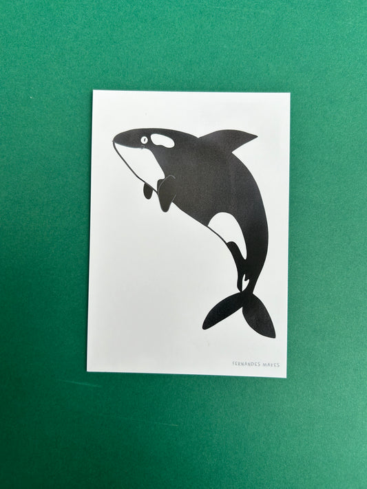 Happy Orca Whale Postcard