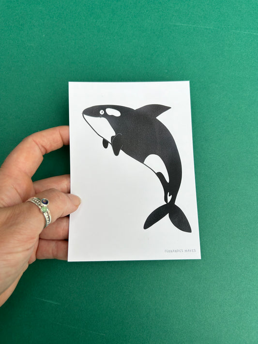Happy Orca Whale Postcard
