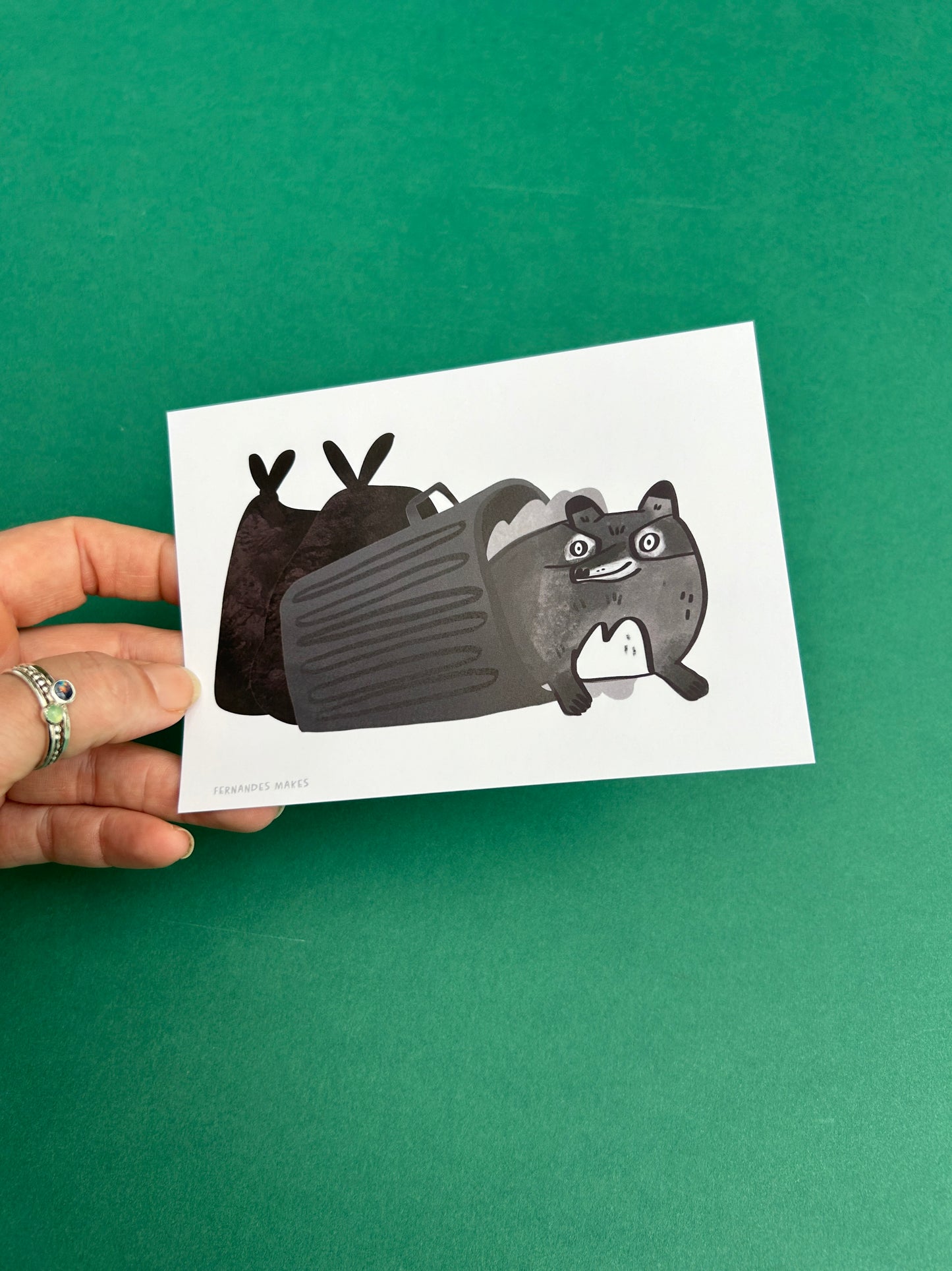 Trash Raccoon Postcard