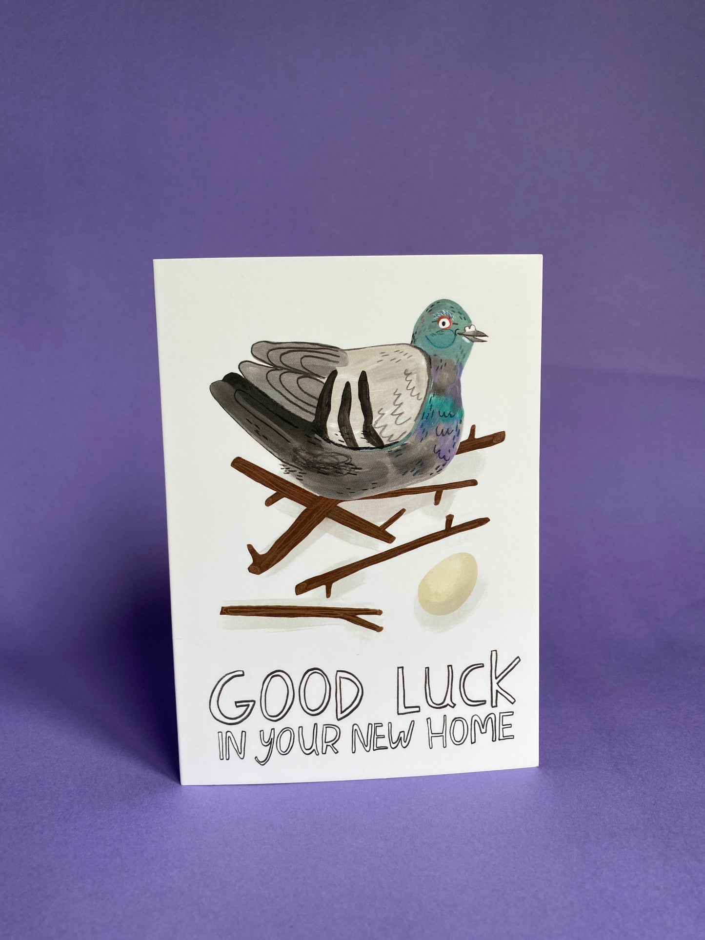 Good luck in your New Home / Pigeon / Greeting Card