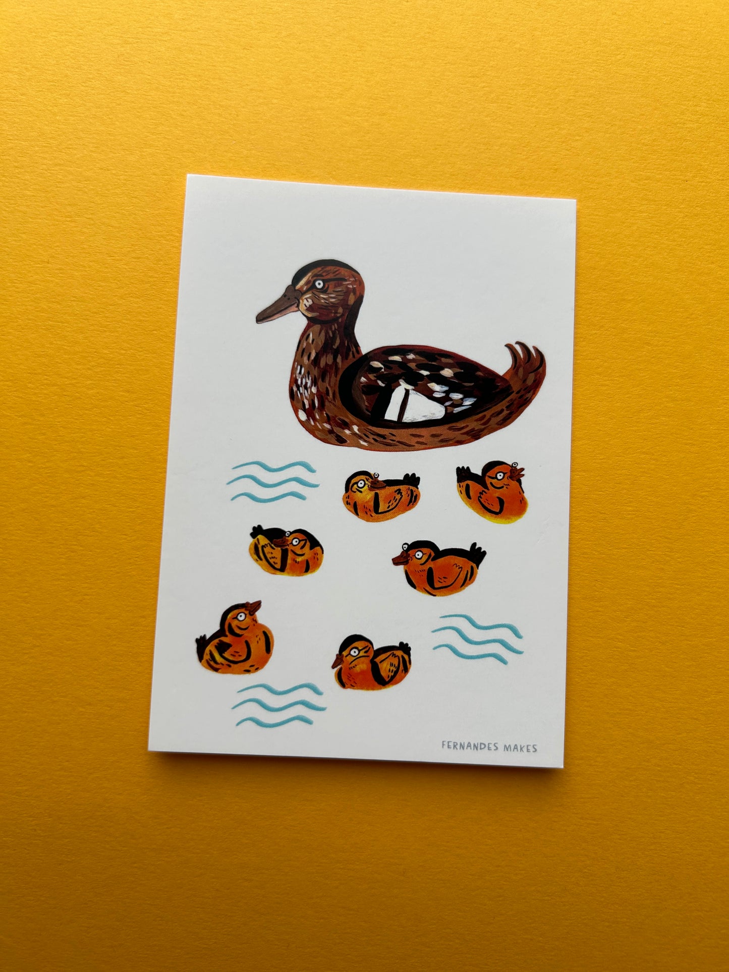 Mallard and Ducklings Postcard