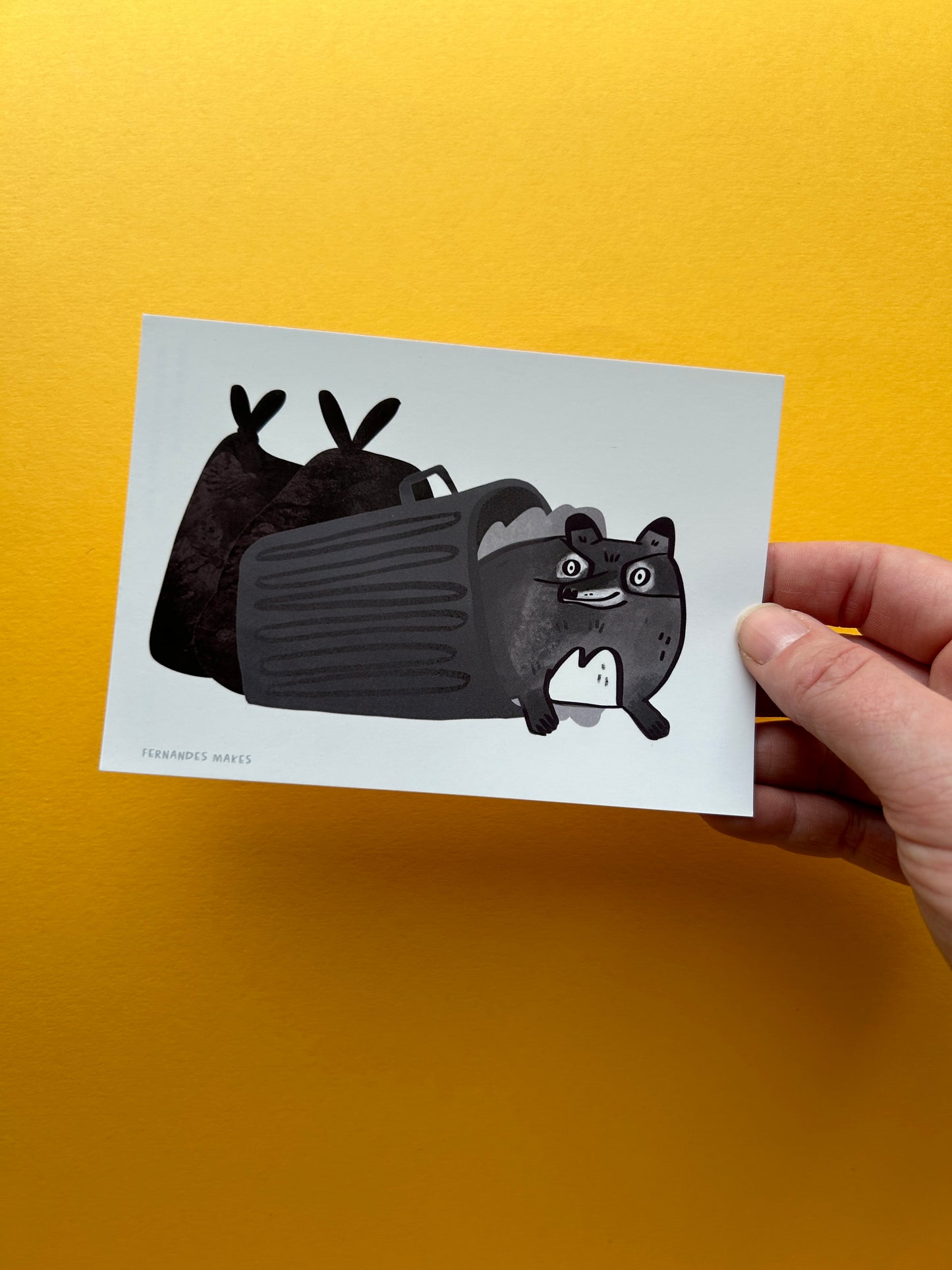 Trash Raccoon Postcard