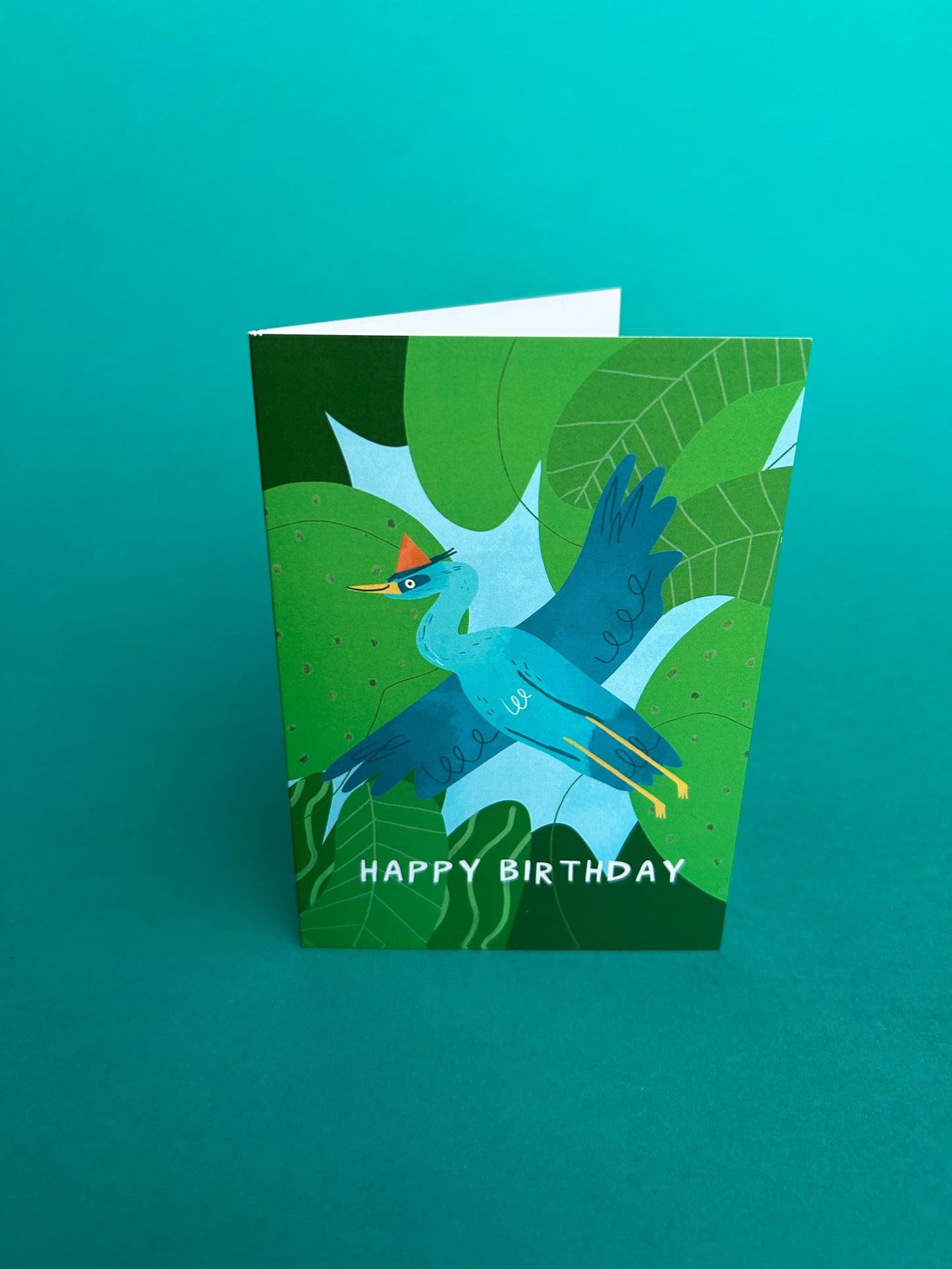 Happy Birthday Heron Greeting Card