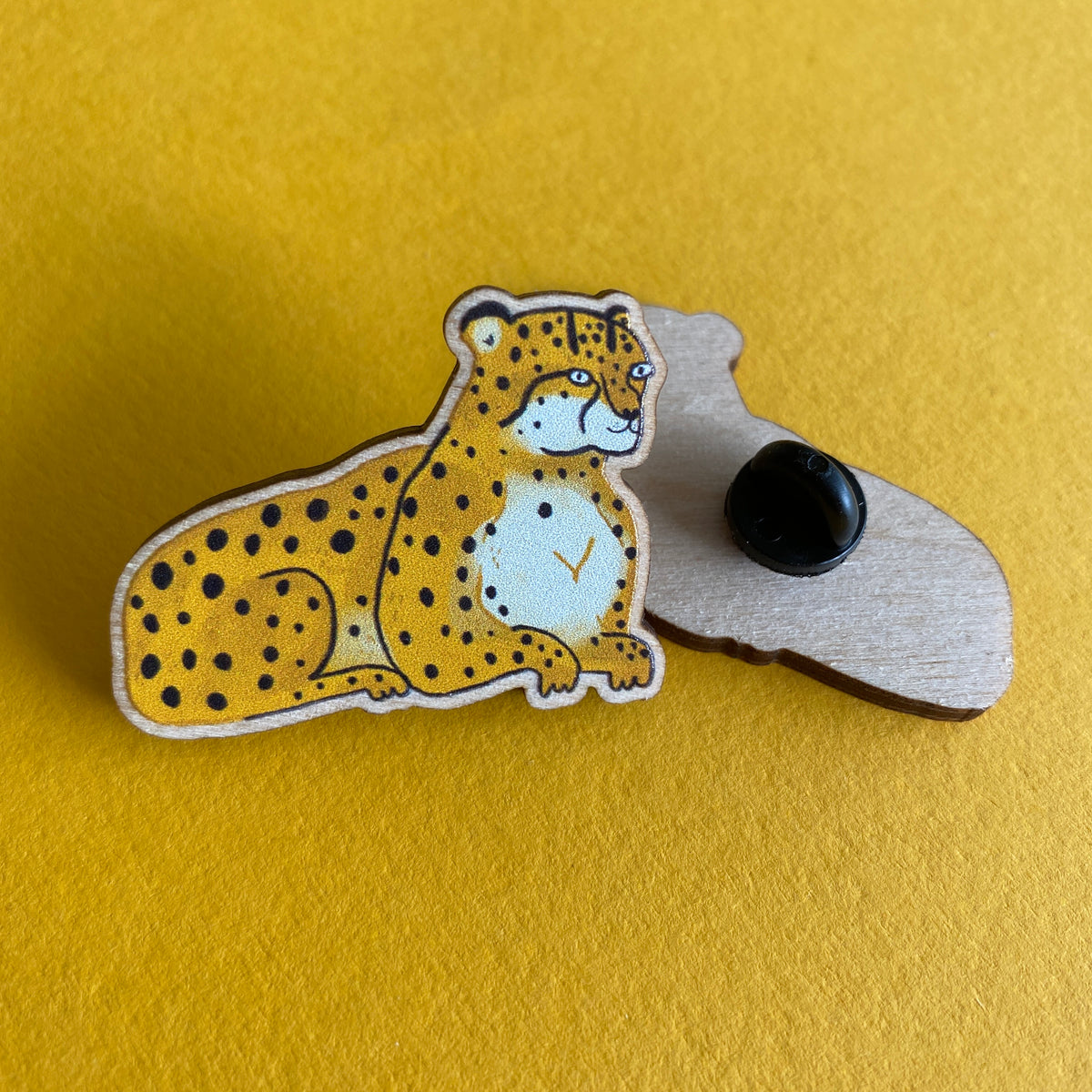 Cheetah Wooden Pin