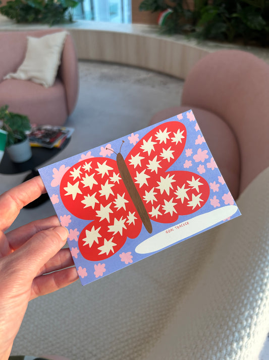 Butterfly Goal Tracker Postcard
