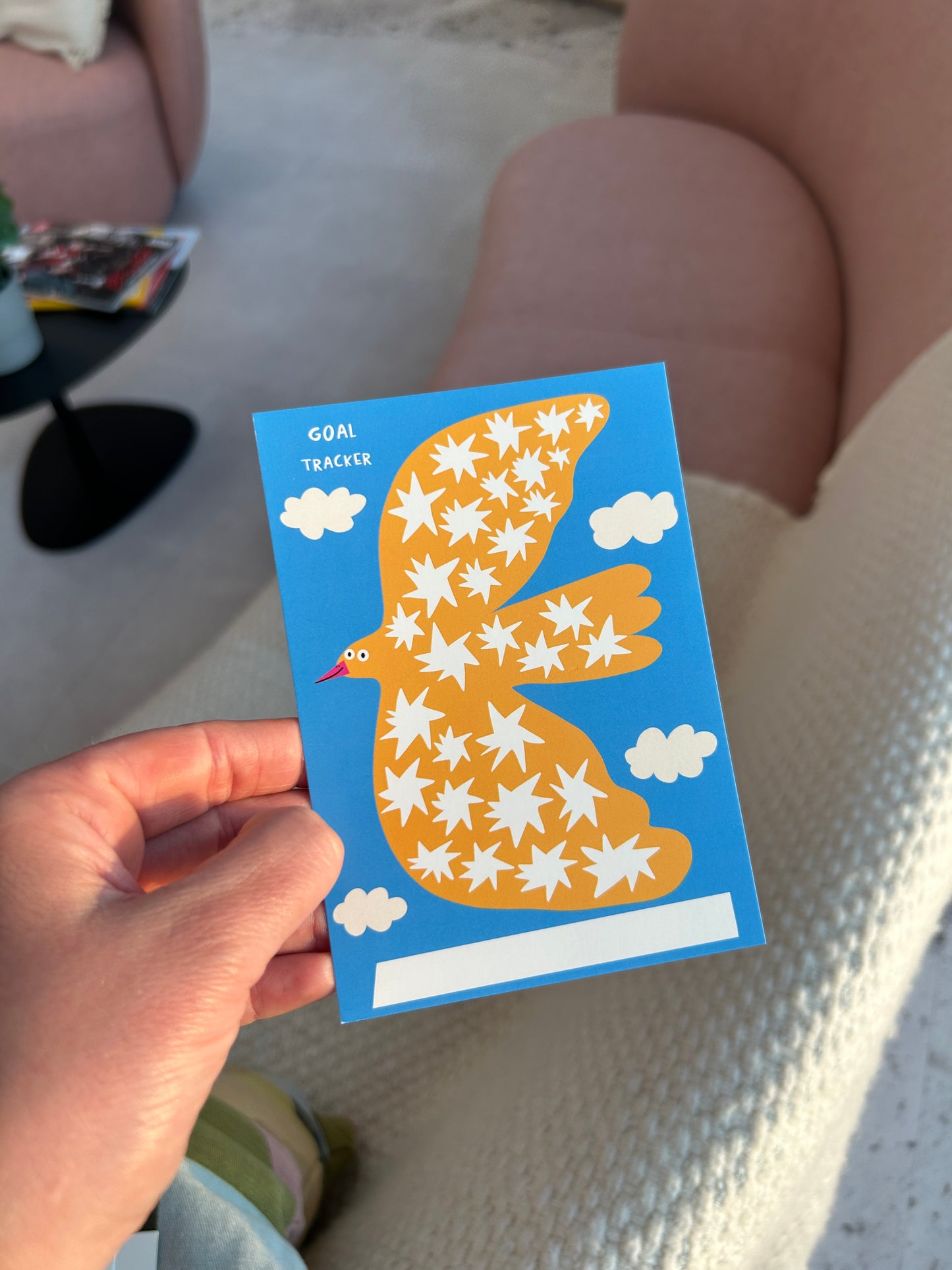 Goal Tracker Bird Postcard
