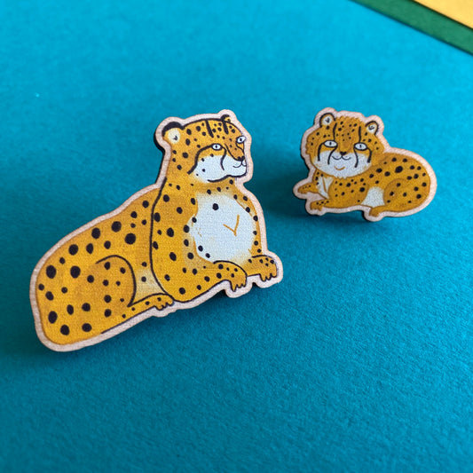Cheetah Wooden Pin