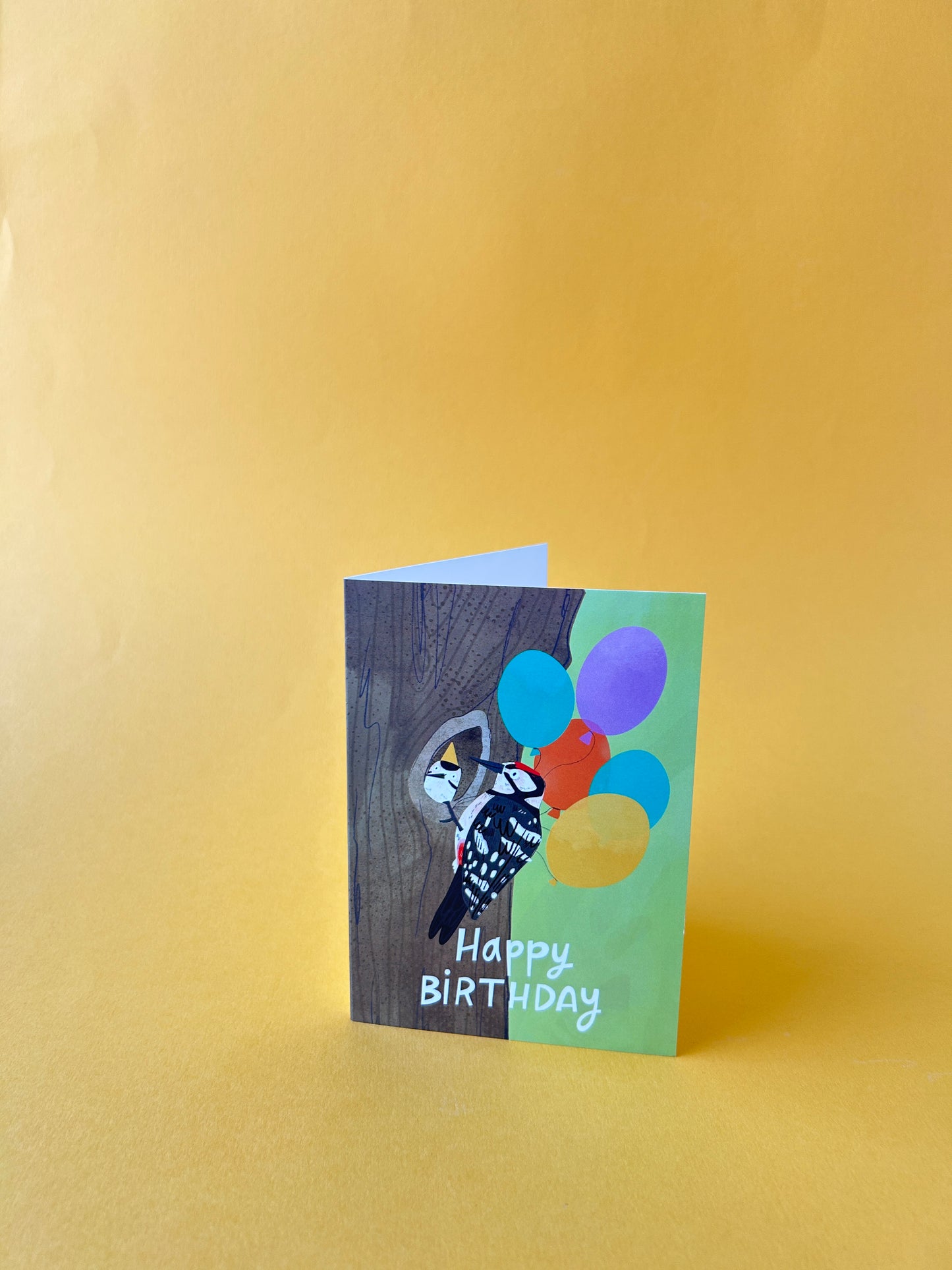 Happy Birthday Woodpecker Greeting Card