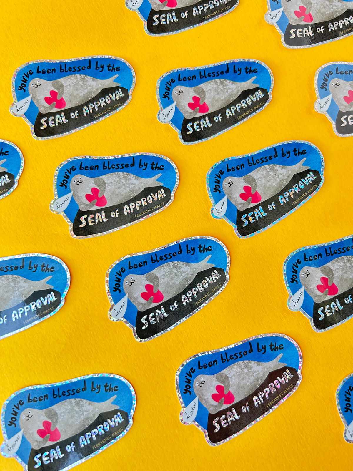 Seal Of Approval Glitter Sticker