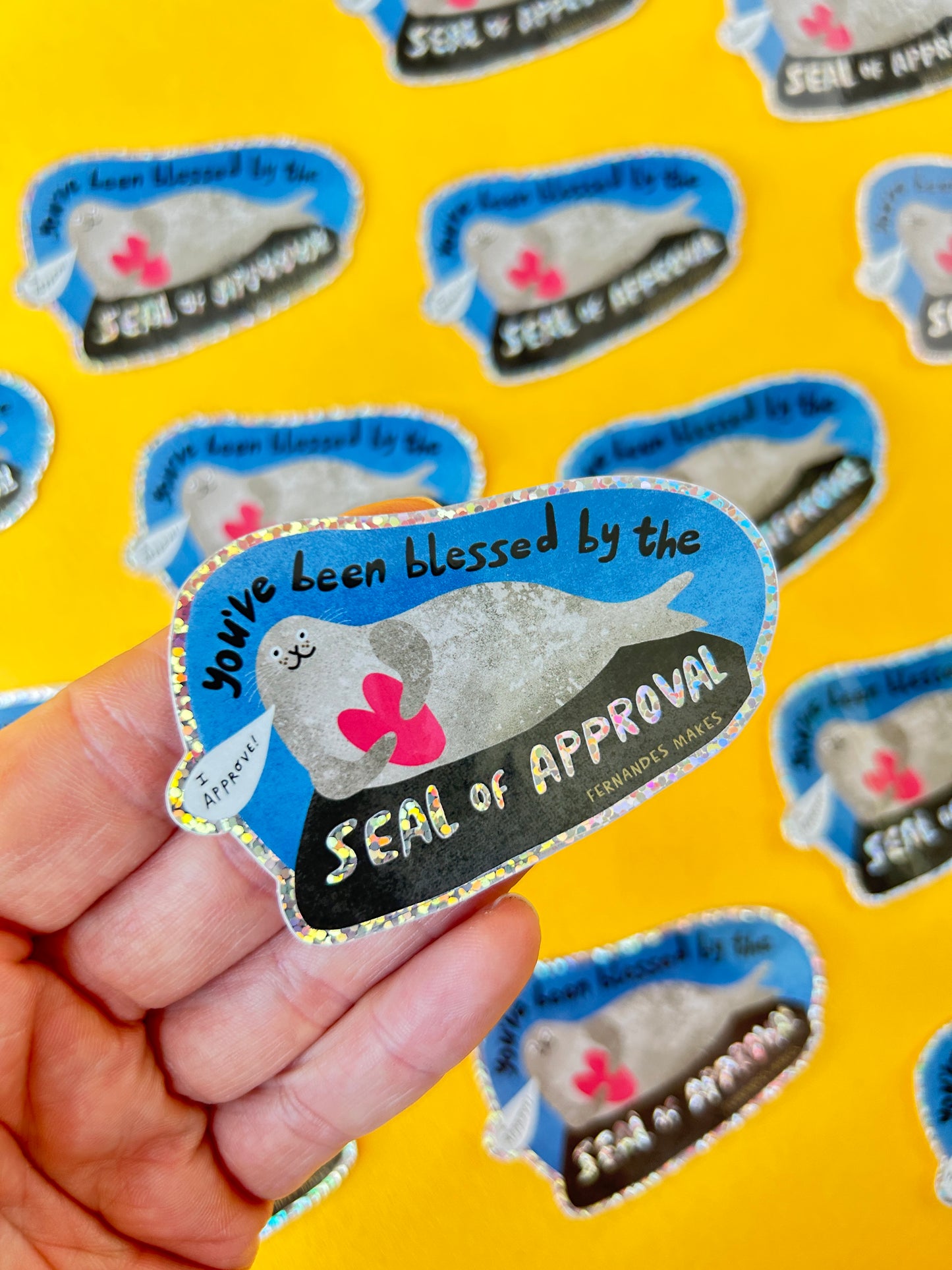 Seal Of Approval Glitter Sticker